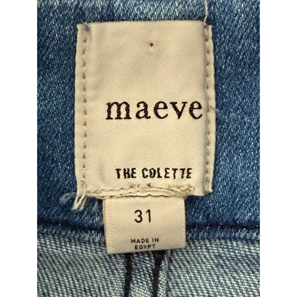 Maeve Anthropologie The Colette Cropped Wide Leg Jeans Size 31 Capsule Wardrobe - Picture 6 of 7